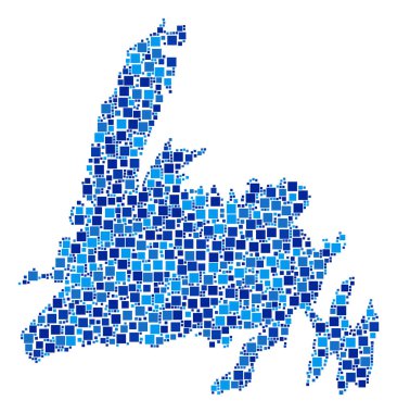 Newfoundland Adası harita kompozisyon kareler