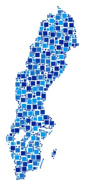 İsveç harita kolaj piksel