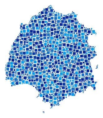 Thassos Yunan Adası harita mozaik kareler