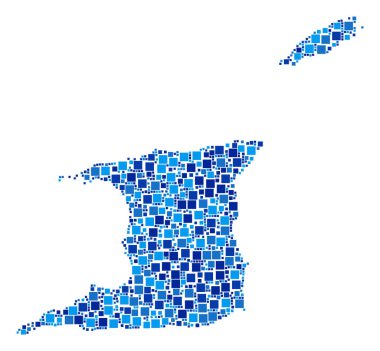 Trinidad ve Tobago harita mozaik piksel