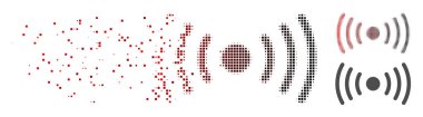 Dust Pixel Halftone Wi-Fi Point Icon clipart