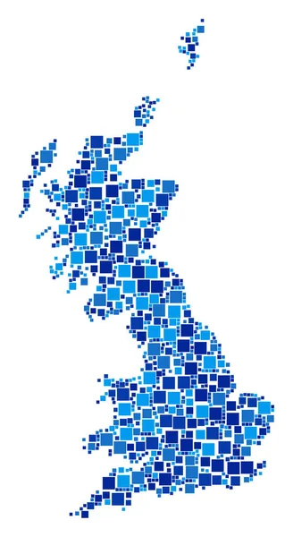 Gran Bretaña Mapa Collage de Pixeles — Vector de stock