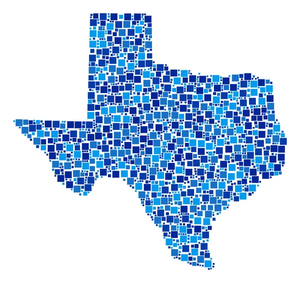 Texas Mapa Colagem de Pixels — Vetor de Stock