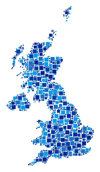 Reino Unido Mapa Mosaico de Pixeles — Vector de stock