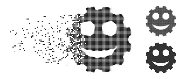 Zersetzte Pixel-Halbtonschaltung Smiley-Symbol — Stockvektor
