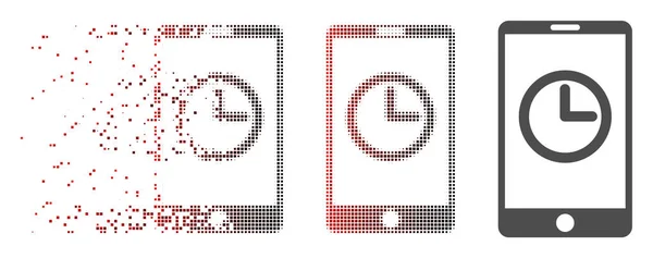 Sparkle ikonę mobilnych Zegar pikseli rastra — Wektor stockowy