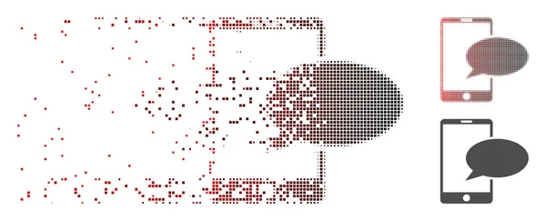 Σπινθηρίζον εικονίδιο μήνυμα τηλέφωνο ράστερ Pixel — Διανυσματικό Αρχείο