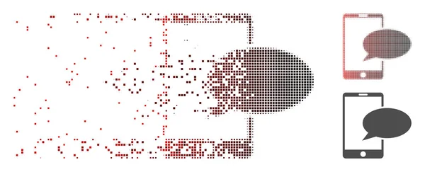 Sparkle piksela rastra telefon ikona wiadomości — Wektor stockowy