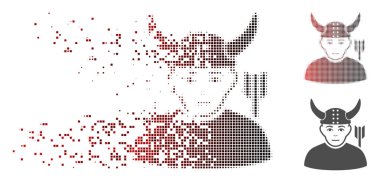 Tahribe piksel noktalı resim eski savaşçı simgesi