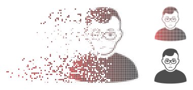 Çözünmüş piksel yarı ton Downer çocuk simgesi