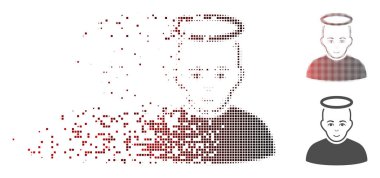 Hareketli piksel noktalı resim kutsal adam simgesi