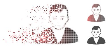 Dağınık piksel yarı ton adam simgesi