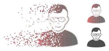 Ayrıştırılmış piksel yarı ton emekli simgesi