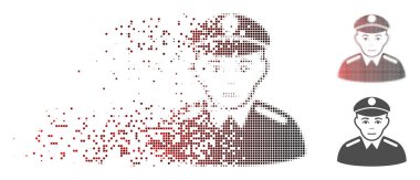 Toz piksel yarı ton asker simgesi