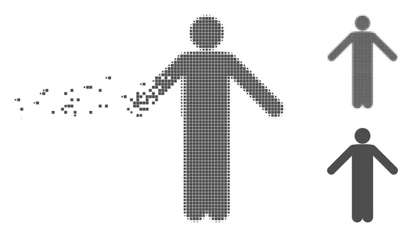 Zersetzte Pixel Halbtonunwissenheit Pose Symbol — Stockvektor