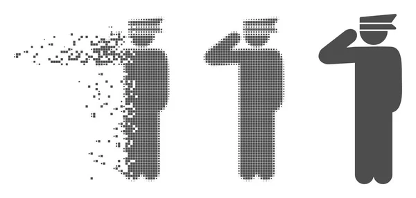 Eltűnő Pixel félárnyék rendőr ikon — Stock Vector