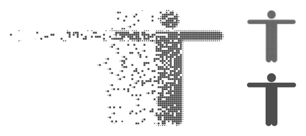 Sérült Pixel félárnyék madárijesztő jelentenek ikon — Stock Vector