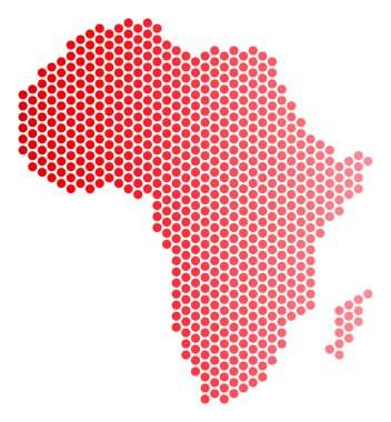 Kırmızı noktalı Afrika harita