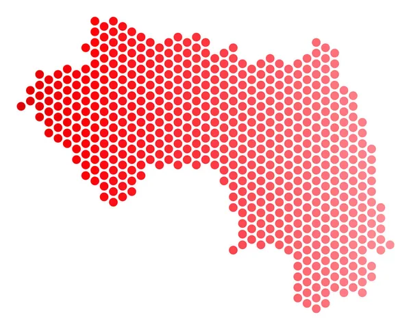 Piros pöttyös afrikai Guinea Térkép — Stock Vector