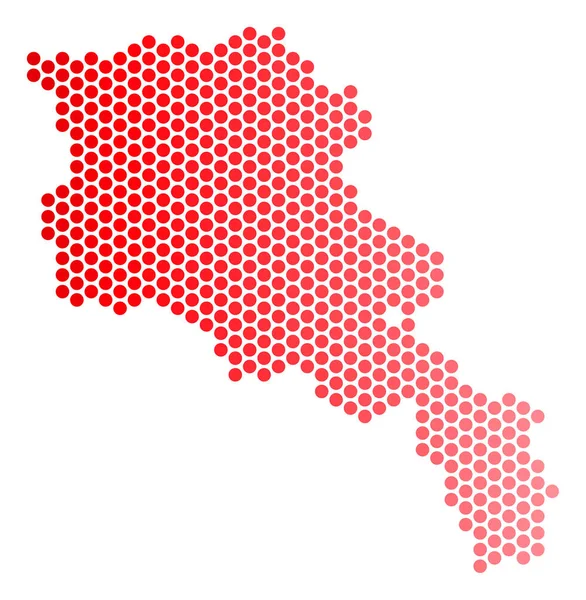 Mapa da Armênia pontilhada vermelha — Vetor de Stock