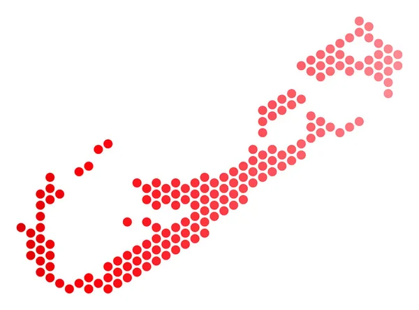 Red Dot Bermudy ostrov mapa — Stockový vektor