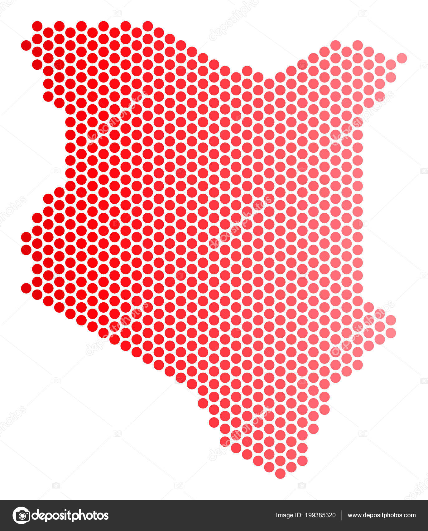 Red Dot Kenya Map Stock Illustration by ©ahasoft #199385320