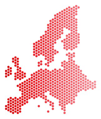 Kırmızı noktalı Avrupa Birliği harita