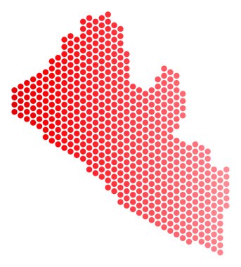 Kırmızı noktalı Liberya Haritası