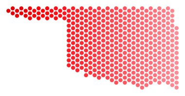 Kırmızı noktalı Oklahoma eyalet harita