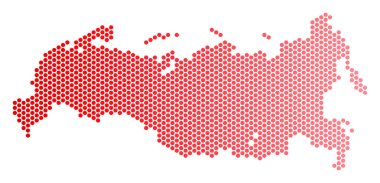 Kırmızı noktalı Rusya Haritası