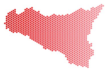 Kırmızı noktalı Sicilia harita