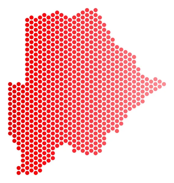 Red Dot-Botswana Térkép — Stock Vector