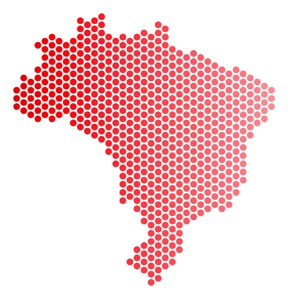 Mappa Red Dot Brazil — Vettoriale Stock