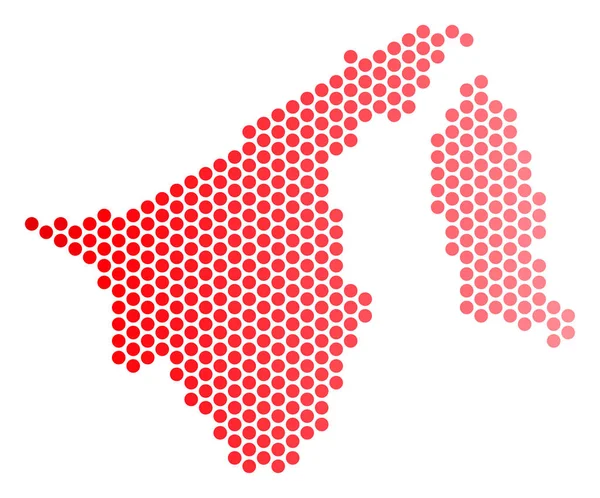 赤点線ブルネイ地図 — ストックベクタ