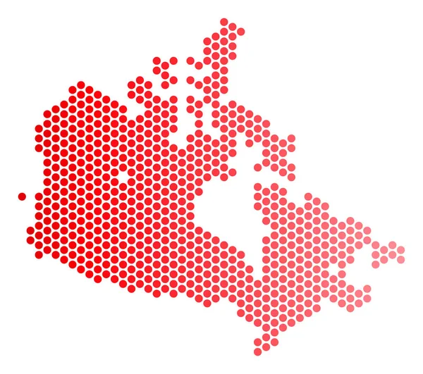 Mapa czerwone kropkowane Kanada — Wektor stockowy