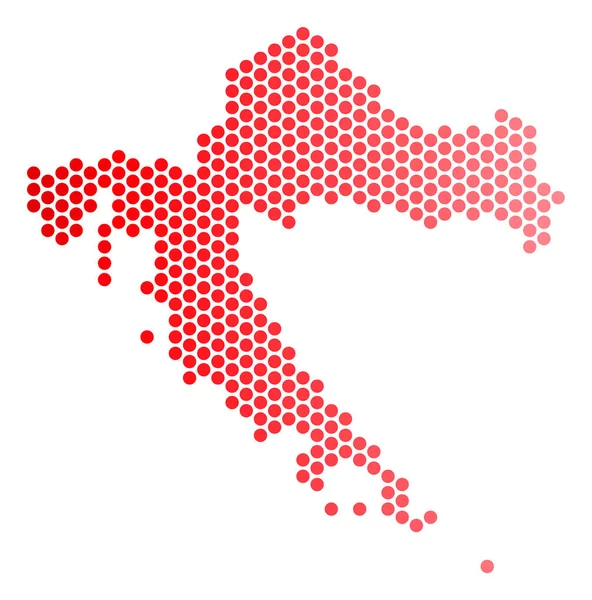 Red Dot Croatia Map — Stock Vector