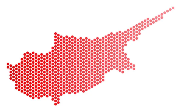 赤点線キプロス国地図 — ストックベクタ