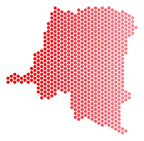 赤点線民主共和国コンゴの地図 — ストックベクタ