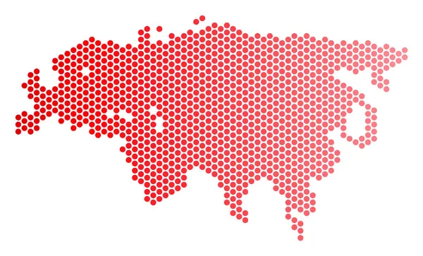 Червоним пунктиром Європи і Азії карту — стоковий вектор
