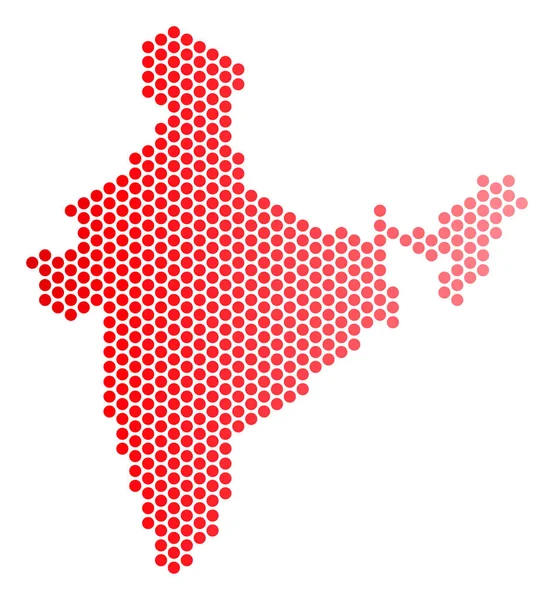 Mapa Indie Red Dot — Stockový vektor