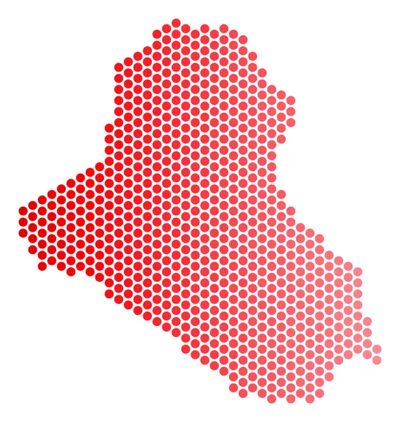Röd prickig Irak karta — Stock vektor