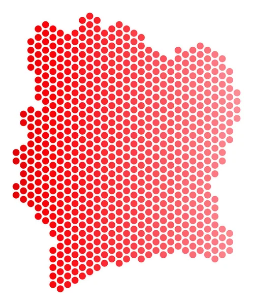 Red Dot Costa d'Avorio Mappa — Vettoriale Stock