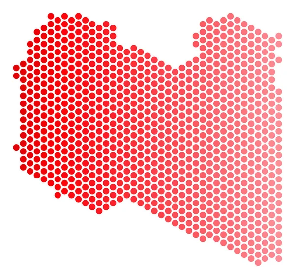 Piros pöttyös Líbia Térkép — Stock Vector