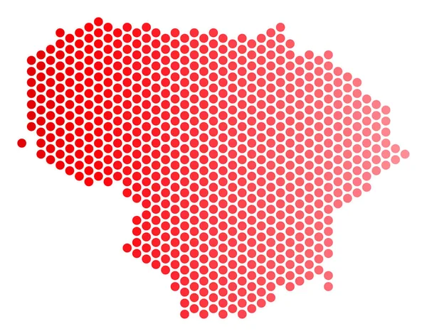 Red Dot Litauen karta — Stock vektor