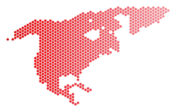 Mapa da América do Norte de Red Dot —  Vetores de Stock