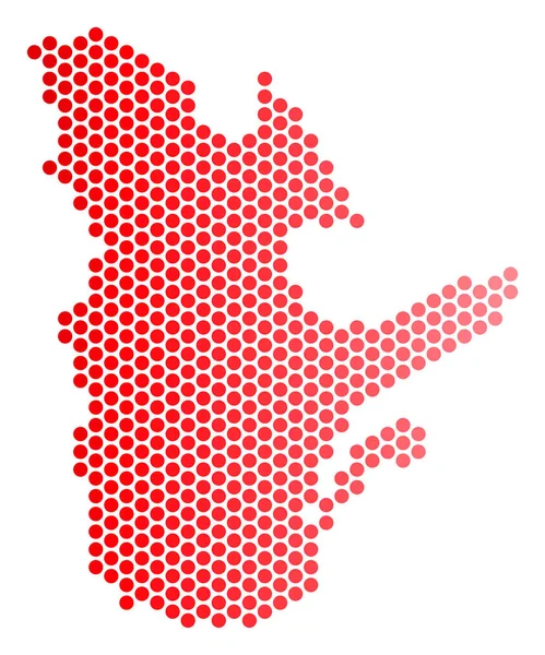 赤ドット ケベック州地図 — ストックベクタ