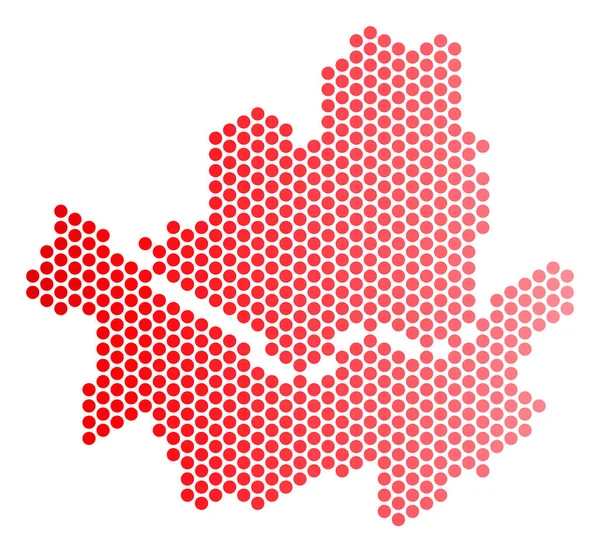 Röd prickig Seoul stadskarta — Stock vektor