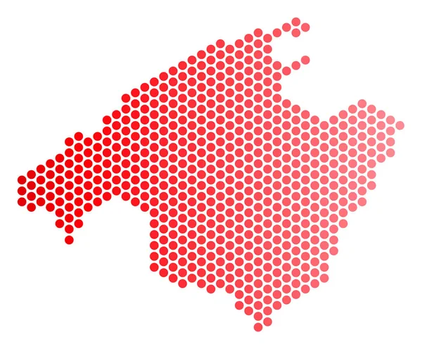 Red Dot Spain Mallorca Island Map — Stock Vector