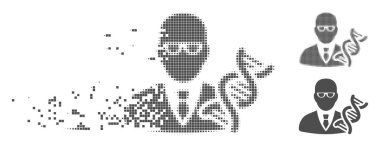 Dağınık piksel yarı ton genetikçi simgesi