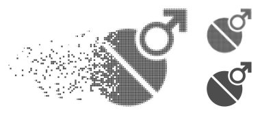 Ayrıştırılmış piksel yarı ton erkek ereksiyon Tablet simgesi